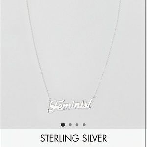 ASOS feminist sterling silver necklace